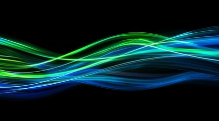 Abstract glowing waves, dark background, energy, design