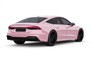 Pink Modern Sedan Car Rear View Display