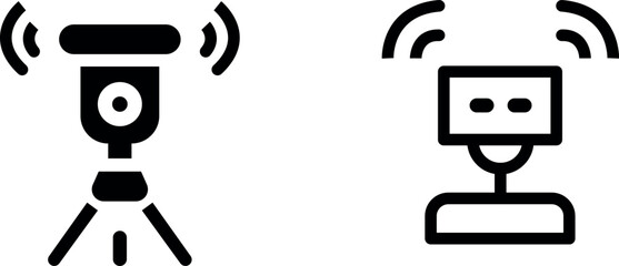 Laser Sensor Vector Icon Set – Precision, Technology, and Measurement Tools