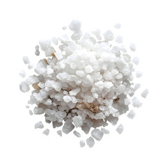 Pile of White Crystals Isolated on Transparent Background