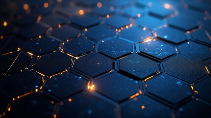 Unique hexagonal pattern with glowing accents showcasing intricate design and texture