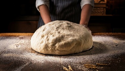baker kneading dough