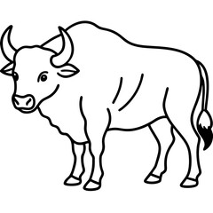 Minimal Buffalo Sketch in Vector