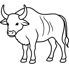 Minimal Buffalo Sketch in Vector