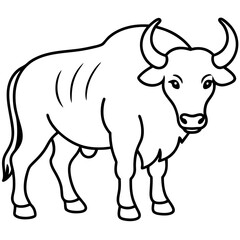 Minimal Buffalo Sketch in Vector