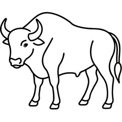 Minimal Buffalo Sketch in Vector