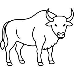 Minimal Buffalo Sketch in Vector