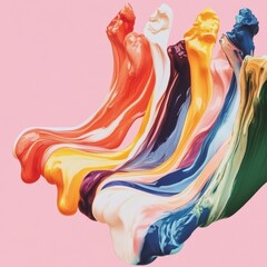 Obraz premium Abstract Composition of Intertwined Paint Streams