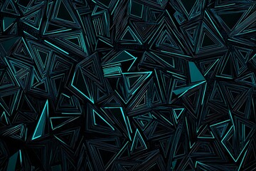 Fototapeta premium Abstract close-up of a glowing blue digital circuit board, showcasing intricate connections and technological design on a black background. 