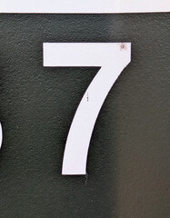 Written Wording in Distressed State Typography Found Number seven, 7