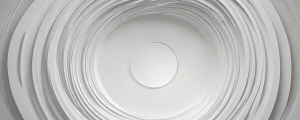 Fototapeta premium Modern abstract pattern in white with a circular focal point, subtle design, white theme, empty canvas