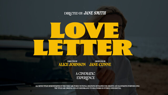 Cinematic Film Title Card, Movie Poster Typography Overlay 75 , ( Wide - Square - Vertical )