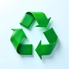 Obraz premium Green Recycling Symbol On A White Background