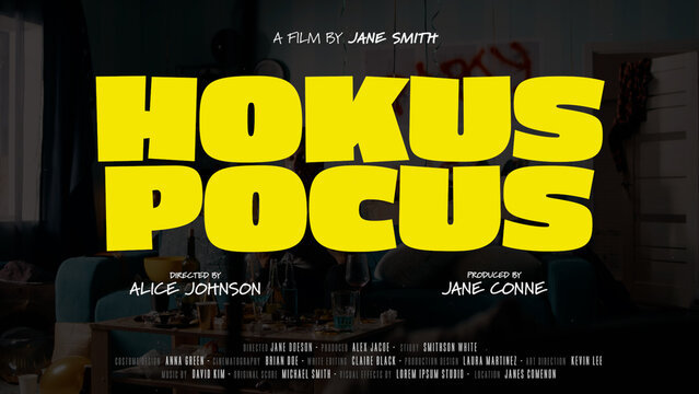 Cinematic Film Title Card, Movie Poster Typography Overlay 77 , ( Wide - Square - Vertical )