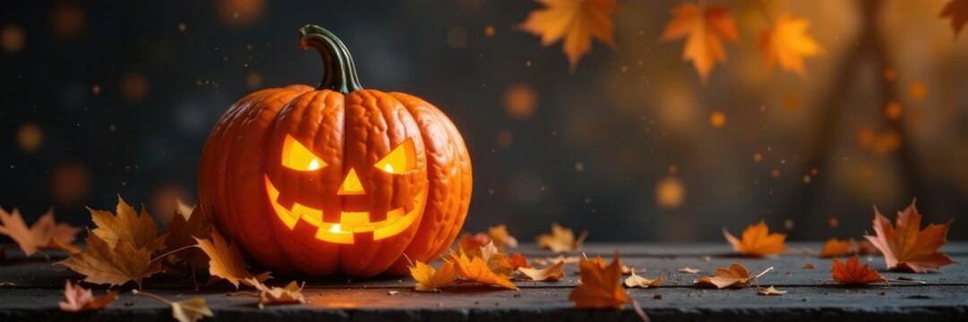 Calabaza velada con velas, rodeada de espinos, y ramas secas, autumn, lantern pumpkin