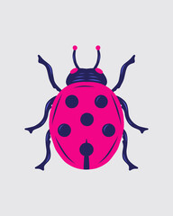 Lady bugs vintage style clip art illustration vector garden insect ecosystem sticker print art editable