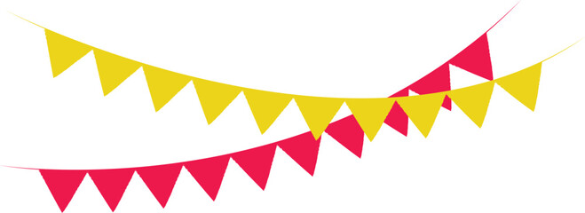 Yellow red Party celebration flags