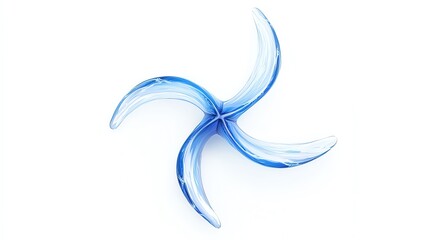 Obraz premium A creative, abstract design featuring a blue, swirling shape. This graphic can be used for various design projects or as a decorative element in digital media.