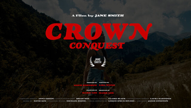 Cinematic Film Title Card, Movie Poster Typography Overlay 86 , ( Wide - Square - Vertical )