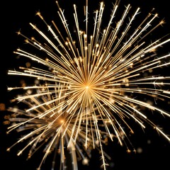 Obraz premium White yellow fireworks closeup in black background