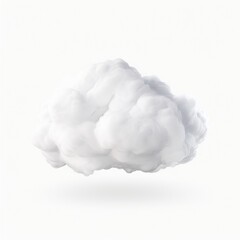 Stormy rainy cotton wool cloud isolated on white background.