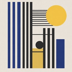Abstract Geometric Composition with Vertical and Horizontal Lines