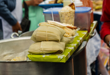 huminta a la olla in the streets of the city of la paz bolivia - street food concept