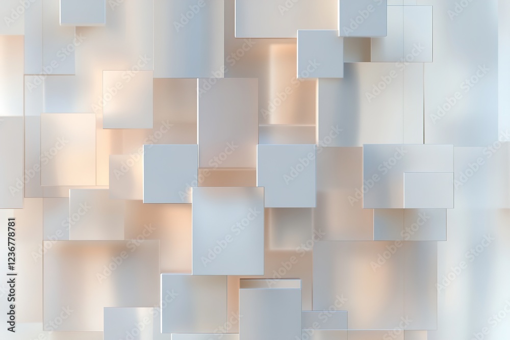 Poster multiple blurred and transparent shapes overlap to create an intricate visual experience. the arrang