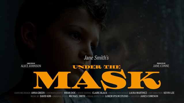 Cinematic Film Title Card, Movie Poster Typography Overlay 92 , ( Wide - Square - Vertical )