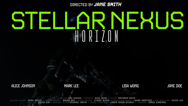 Cinematic Film Title Card, Movie Poster Typography Overlay 95 , ( Wide - Square - Vertical )
