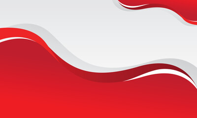 Abstract banner background with red modern curves. Wavy red and white.