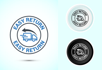 Easy return icon design illustration, Easy return label for product packaging