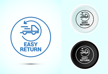 Easy return icon design illustration, Easy return label for product packaging