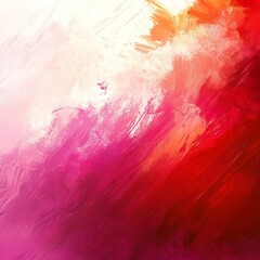 Abstract Painting in Pink, Orange, and Red Hues