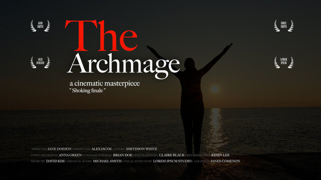 Cinematic Film Title Card, Movie Poster Typography Overlay 103 , ( Wide - Square - Vertical )