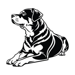 Golden retriever dog silhouette vector illustration isolated on a white background.