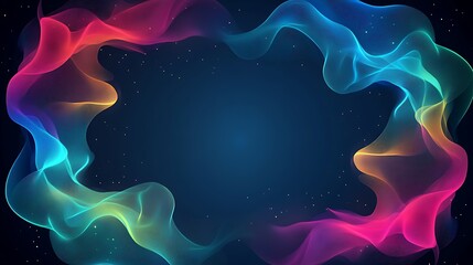 Abstract Colorful Waves Frame Background Design