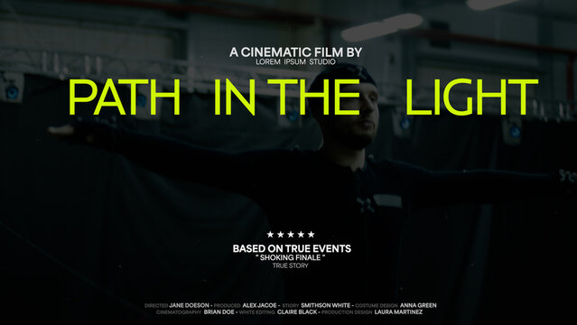 Cinematic Film Title Card, Movie Poster Typography Overlay 108 , ( Wide - Square - Vertical )