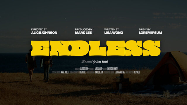Cinematic Film Title Card, Movie Poster Typography Overlay 111 , ( Wide - Square - Vertical )