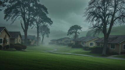 Obraz premium morning in the village