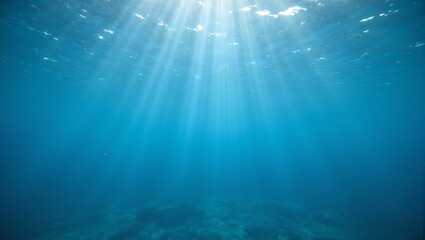 Fototapeta premium Mesmerizing underwater sunlight beams in soft rhythmic patterns