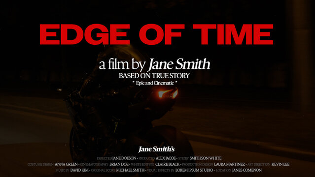 Cinematic Film Title Card, Movie Poster Typography Overlay 121 , ( Wide - Square - Vertical )