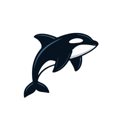 Obraz premium Simple & Cute 2D Orca - Vector Element
