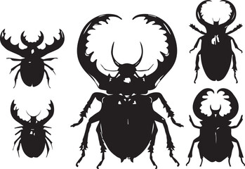 Set of beetles. Hand drawn vector illustration