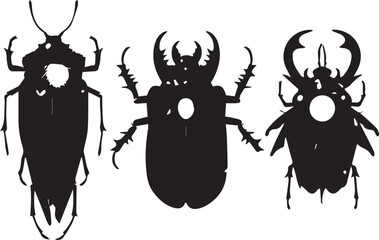 Set of beetles. Hand drawn vector illustration