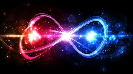 Obraz premium Red and Blue Energy Infinity Symbol Abstract Art