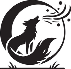 black and white wolf