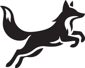 silhouette of jumping fox