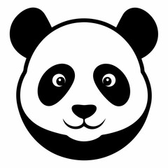 Minimalist Panda Head Silhouette Vector Art