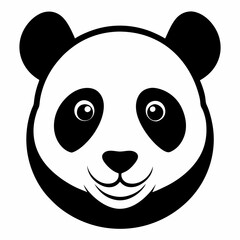 Minimalist Panda Head Silhouette Vector Art